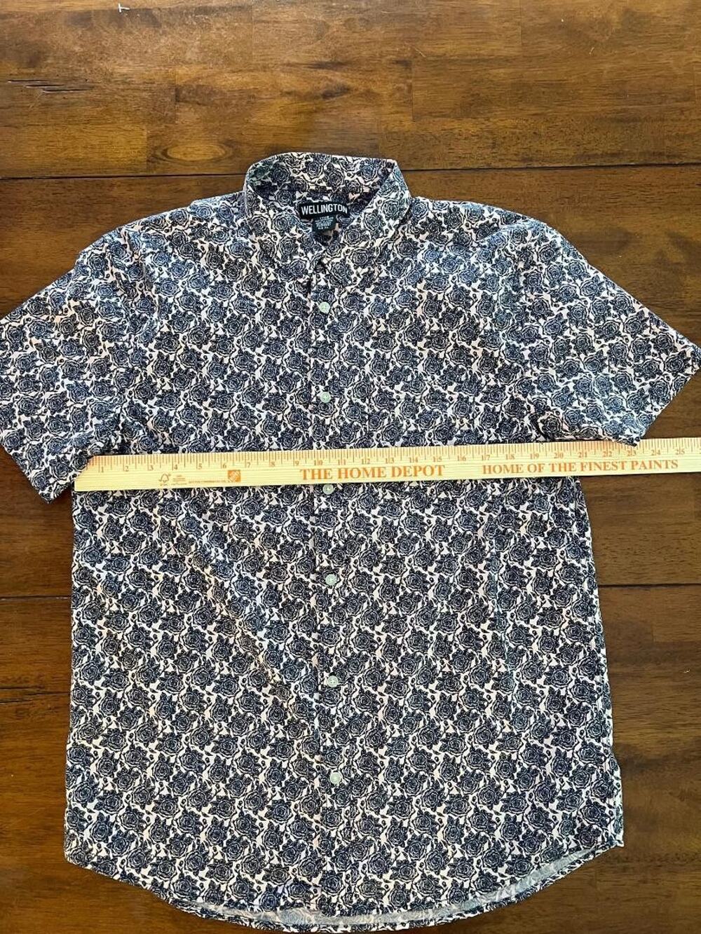 Mens Wellington Short Sleeve Button Up Shirt, Size XL